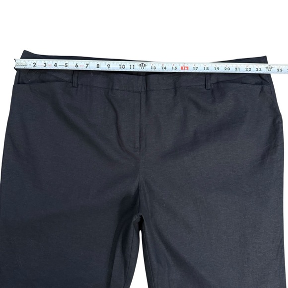 Lane Bryant‎ Straight Stretch Linen Black NEW Pants With Pockets Plus Sz 26 #452 - Picture 5 of 13